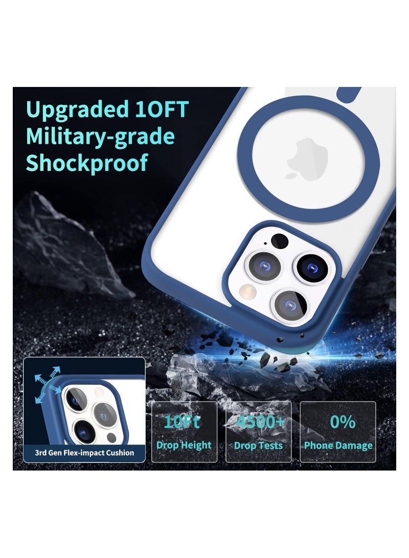 Y&D for iPhone 12 Pro Max Case Clear Magsafe Slim Cover, Ultra-Thin Shockproof and Anti-Yellow Transparent Protective Cover Compatible for Apple iPhone 12 Pro Max 6.7 inch - Navy Blue - Image 4