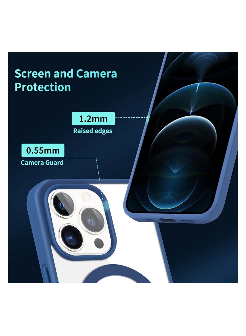 Y&D for iPhone 12 Pro Max Case Clear Magsafe Slim Cover, Ultra-Thin Shockproof and Anti-Yellow Transparent Protective Cover Compatible for Apple iPhone 12 Pro Max 6.7 inch - Navy Blue - Image 5