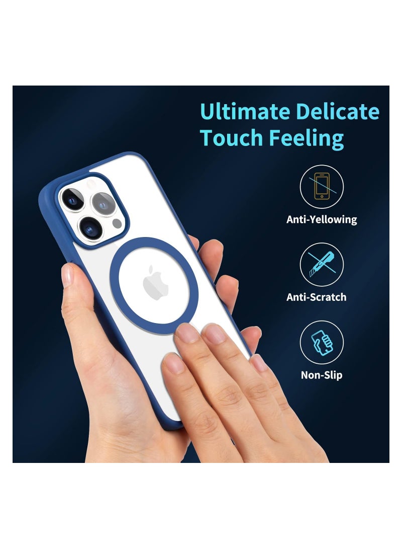 Y&D for iPhone 12 Pro Max Case Clear Magsafe Slim Cover, Ultra-Thin Shockproof and Anti-Yellow Transparent Protective Cover Compatible for Apple iPhone 12 Pro Max 6.7 inch - Navy Blue - Image 3