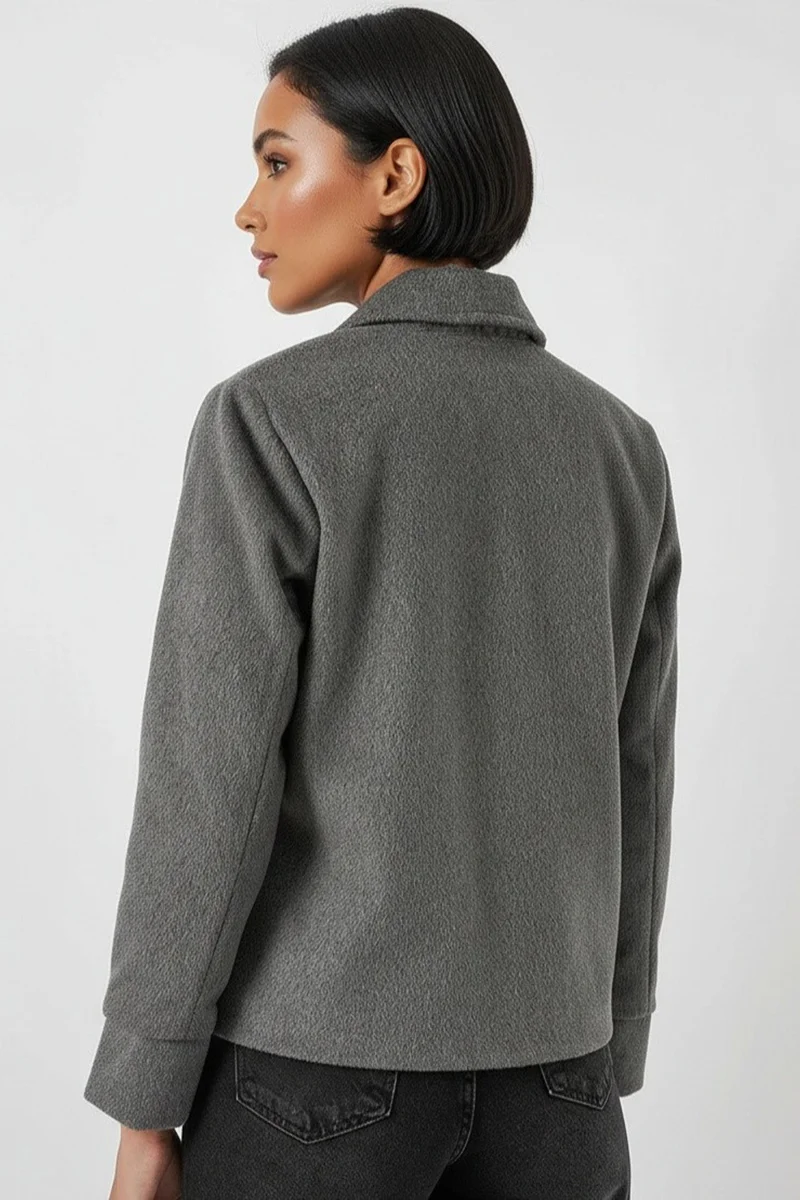Big Dart Grey BDART Textured Double Breasted Jacket for Women | Best Price UAE