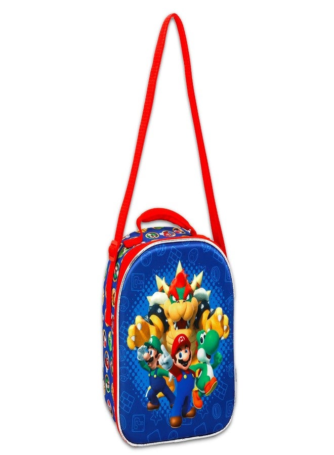 سوبر ماريو علبة غداء سوبر ماريو للأولاد - مجموعة تتضمن حقيبة غداء معزولة من سوبر ماريو، وزجاجة ماء، وملصقات، والمزيد | مجموعة لوازم مدرسية من ماريو بروس - Image 2