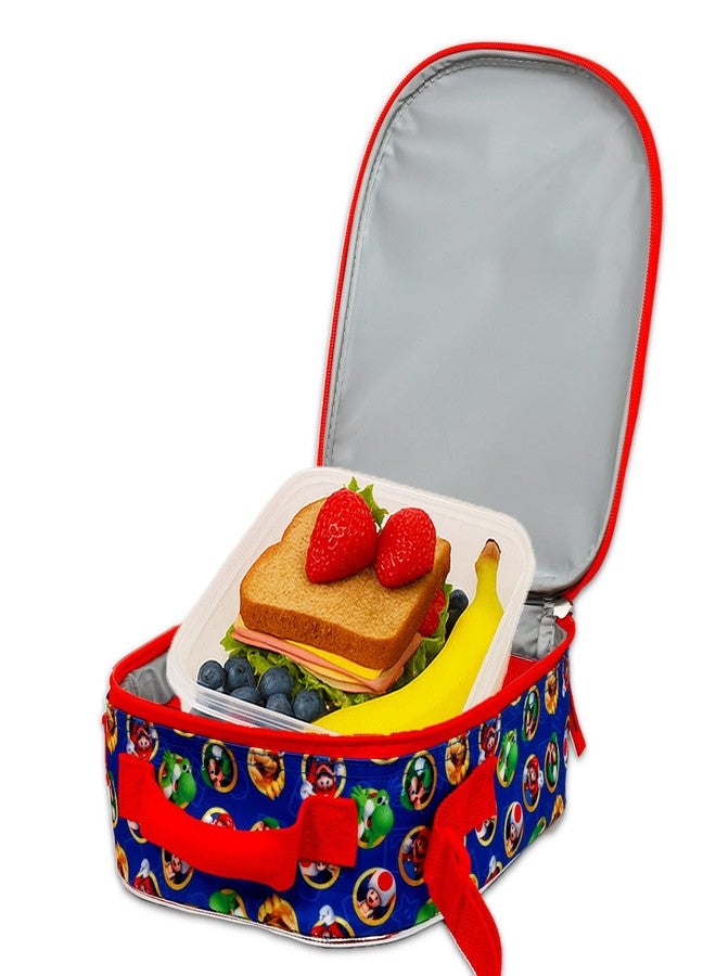 سوبر ماريو علبة غداء سوبر ماريو للأولاد - مجموعة تتضمن حقيبة غداء معزولة من سوبر ماريو، وزجاجة ماء، وملصقات، والمزيد | مجموعة لوازم مدرسية من ماريو بروس - Image 3
