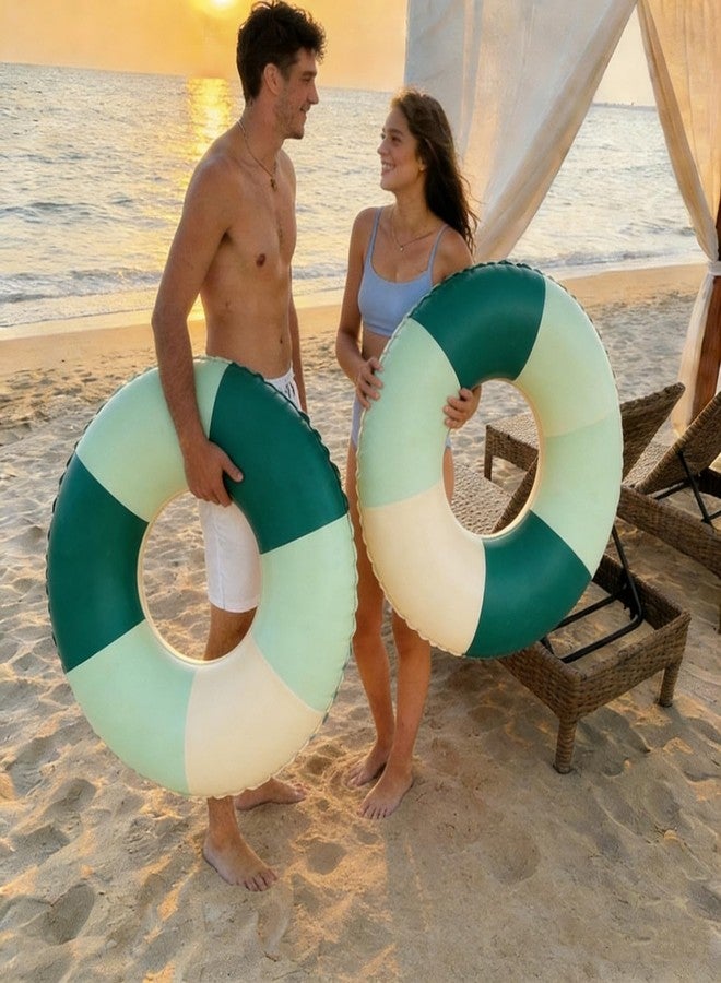 WAYTOSUC 2PCS Floats for Adults Rings Lollipop Striped Pool Float Large Swim Ring for Adults,35 Inch Classic Striped Teens Adult Inner Tubes Summer Beach Bachelorette Party (Gradient M-Green,2) - Image 5