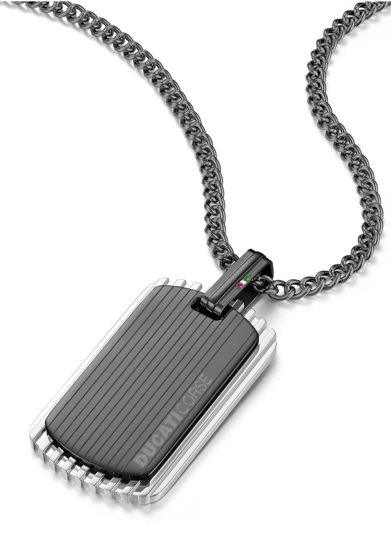دوكاتي كورس Duo Grey Necklace For Men with Dogtags