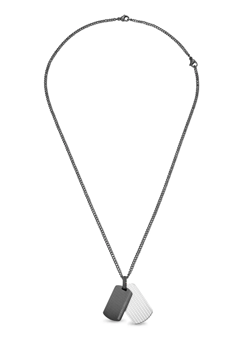 دوكاتي كورس Duo Grey Necklace For Men with Dogtags