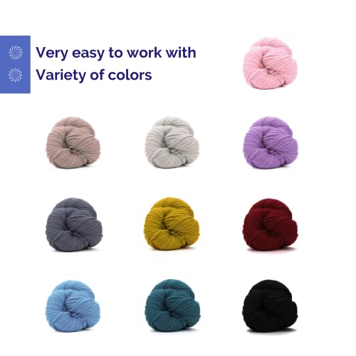 Revolution Fibers | Premium Super Bulky Merino Wool | 100-Grams Chunky Weight, Thick Wool for Knitting, Crochet, Baby Blanket, Dyed, Felting, Weaving, Ruby Red - Image 5