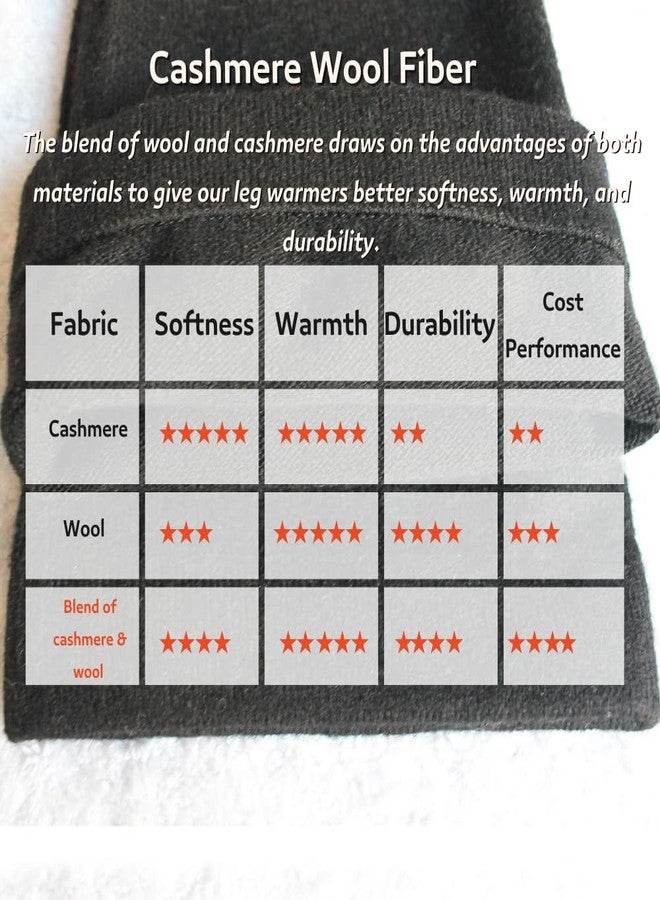 Share Maison Women's Cashmere Wool Winter Warm Knitted Over Knee High Boots Long Socks Stockings Leg Warmers (6-Black) - Image 4