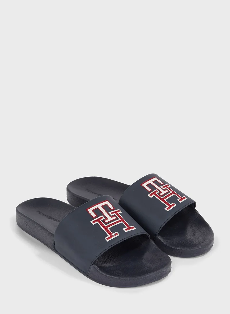 TOMMY HILFIGER Raised Embroidery Pool Slide
