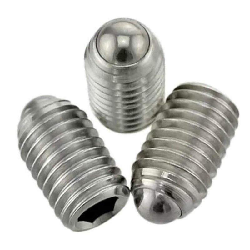 NACX M4 x 6mm Hex Socket Spring Ball Point Grub Screws, 304 Stainless Steel, 20pcs - Image 2