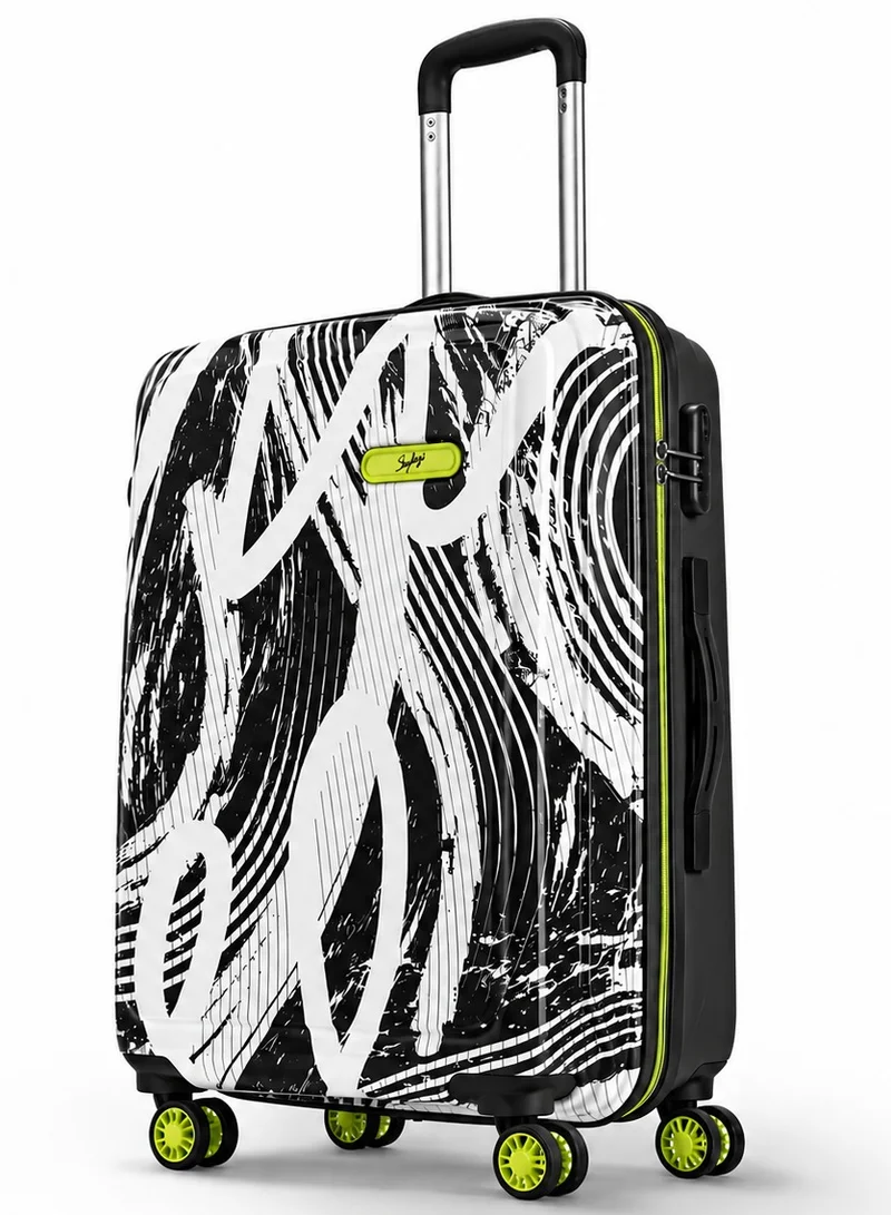 Skybags STROKE Check-in 28 Inch Polypropylene(PP), 4 Spinner Double Wheel Trolley Bags for Travel, Hard Case Lightweight Bag with TSA Lock, Tough Suitcase for Travel (Large), Black