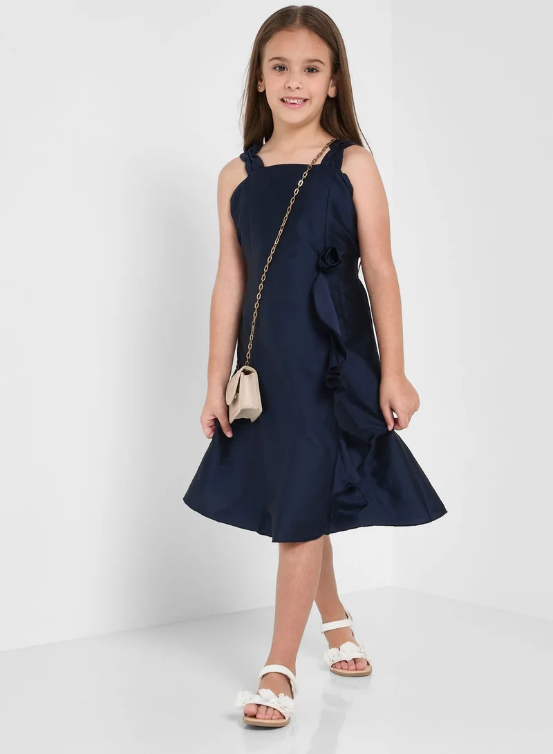 Pinata Evening Wear Dress With Flower Detailing On Waist