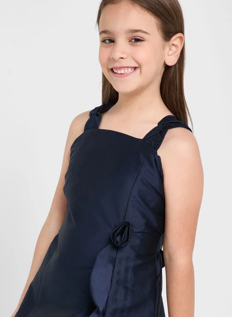 Pinata Evening Wear Dress With Flower Detailing On Waist