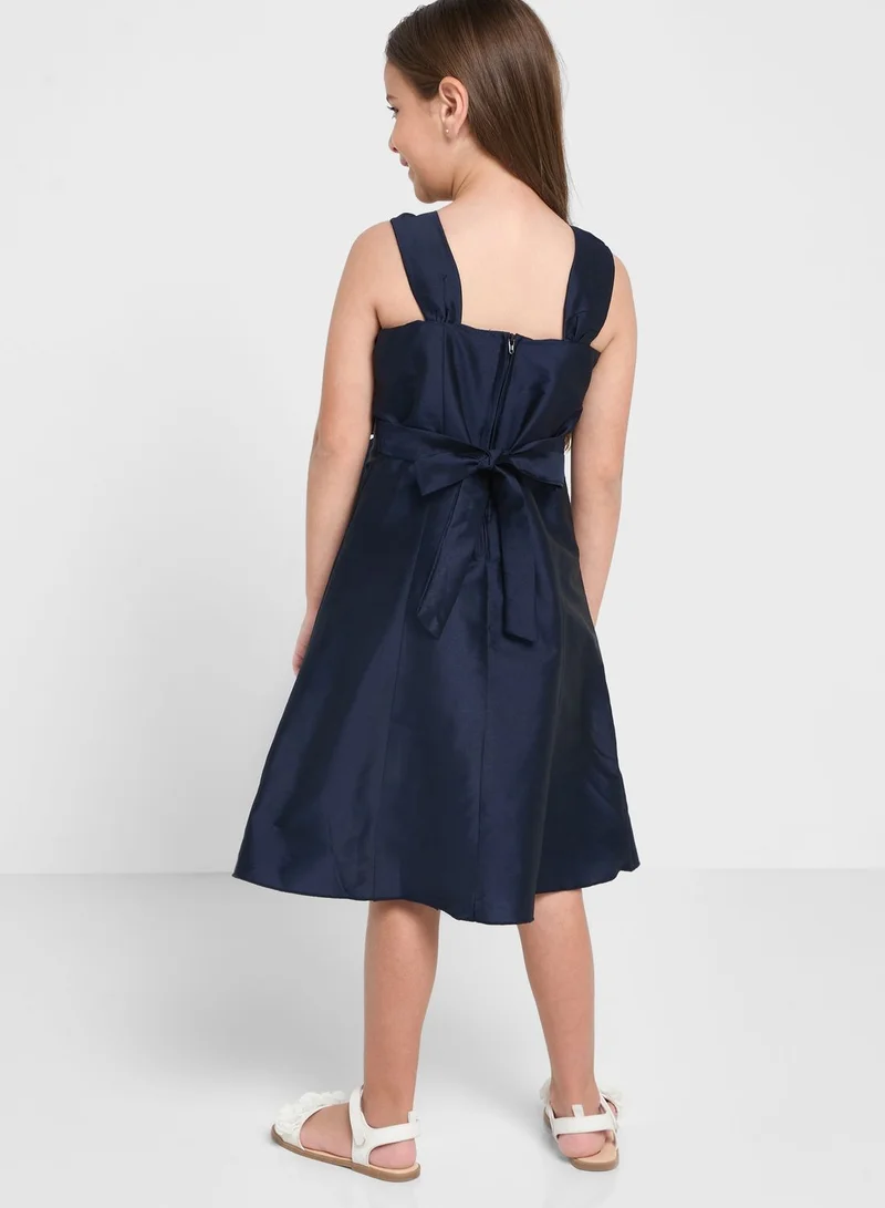 Pinata Evening Wear Dress With Flower Detailing On Waist