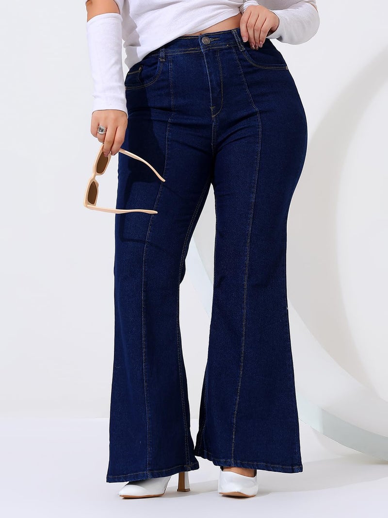 Nifty Women's Denim Stretchable Plus Size Boot Cut Jeans (1452_Plus_BSC_34_Blue_34) - Image 5