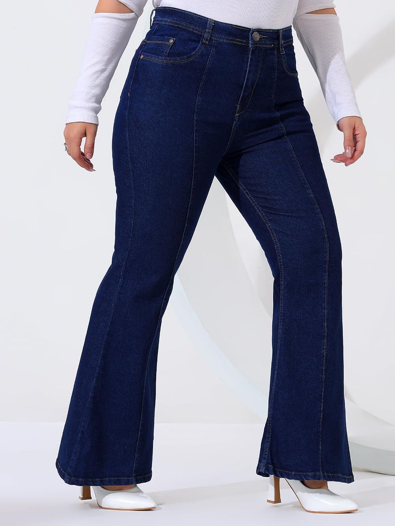 Nifty Women's Denim Stretchable Plus Size Boot Cut Jeans (1452_Plus_BSC_34_Blue_34) - Image 4