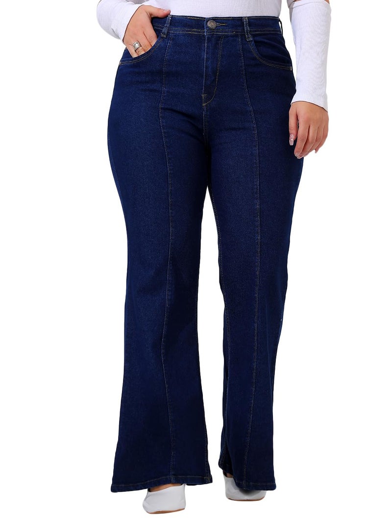 Nifty Women's Denim Stretchable Plus Size Boot Cut Jeans (1452_Plus_BSC_34_Blue_34) - Image 1