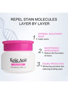 GUANJING Kojic Acid Face Whitening Cream, Moisturizing Hydrate and Nourish the Skin, Lightweight Non-Greasy Deep Penetration Anti-Aging，Spots Or Acne Scars In A Effective Way, 80ml  - Image 5