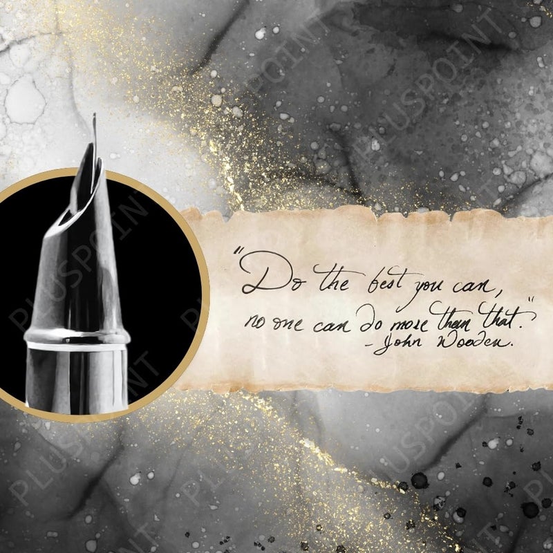 PLUSPOINT قلم حبر سائل من الفولاذ المقاوم للصدأ قلم فاخر مذهل بتشطيب أخضر معدني، قلم إيريديوم، هدية قلم للرجال والنساء، محترف، مكتبي تنفيذي، أقلام مصممة جميلة للأطفال - Image 4