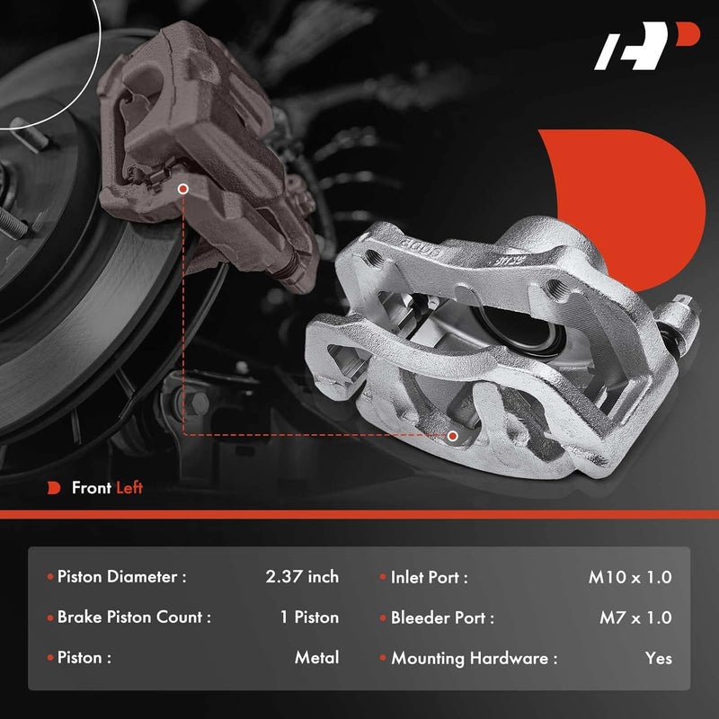 A-Premium Brake Caliper Assembly with Bracket for Acura, Honda, Isuzu - Front Left Driver Side - Image 2