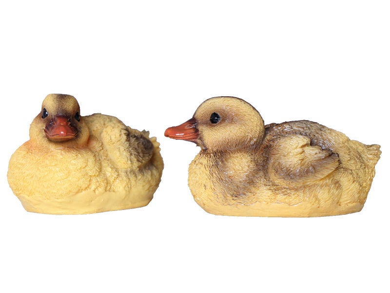 Floating Resin Duck Figurine Pond Dcor Garden Lawn Patio Outdoor Statue Black Yellow Set of 2