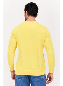 U.S. Polo Assn. Men Crew Neck Embroidered Logo Long Sleeves Sweatshirt, Yellow  - Image 3