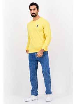 U.S. Polo Assn. Men Crew Neck Embroidered Logo Long Sleeves Sweatshirt, Yellow  - Image 4
