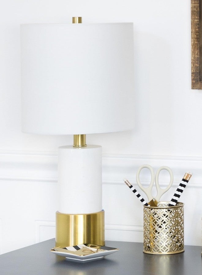BLU MONACO Gold Pen Holder for Desk - Gold Pen & Pencil Cup - Brush Holder with Metal Circular Design - Image 5