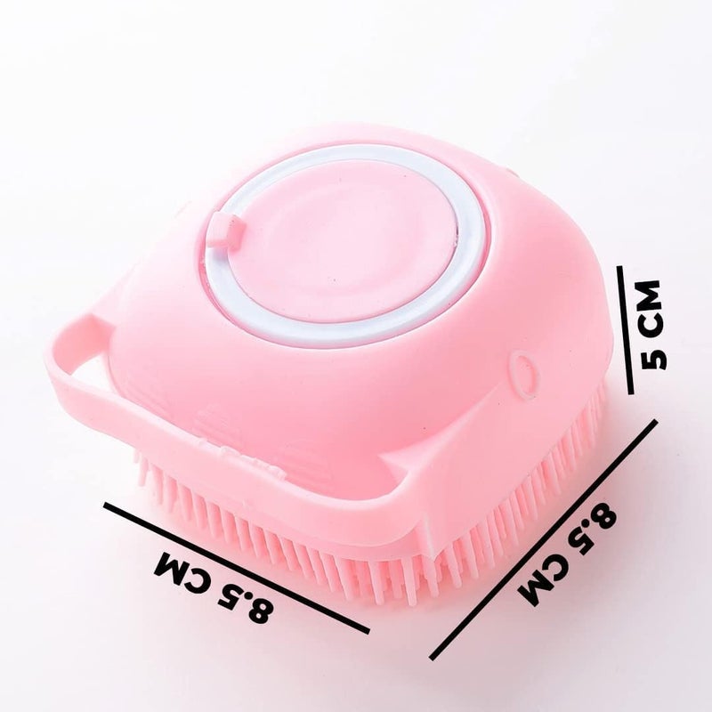 Homestic Pack of 6 Dog Brush With Shampoo Container|Cat & Dog Bath Brush For Bathing|Exfoliating|Scrubbing|Massaging & Relaxing|Soft Silicone|Suitable For All Pets|PT230R|Red - Image 2