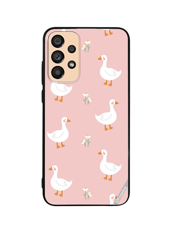 VR CREATIVE Protective Case Cover For Samsung Galaxy A23 Cute White Swan Goose Design Multicolour - Image 1