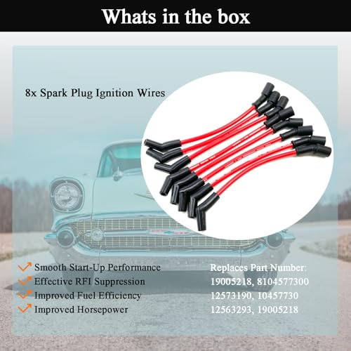 LLANNDER 8pcs 10mm High Performance Spark Plug Wire Set Compatible with Chevrolet Chevy LSx LS1 LS2 LS3 LS6 LS7 V8 LS Based Engine Ignition Wires - Image 5