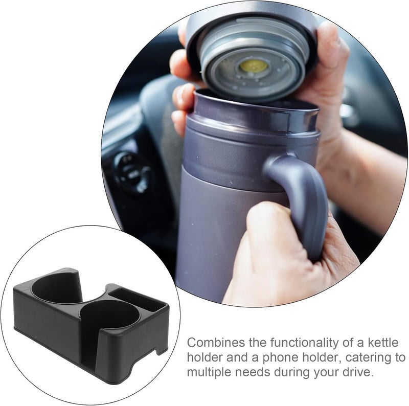 Car Drink and Phone Holder Stand, Non-Slip Car Kettle Storage Rack with Mobile Holder, Insulated Bottle and Cup Organizer for Trucks and Suvs Interior - Image 3