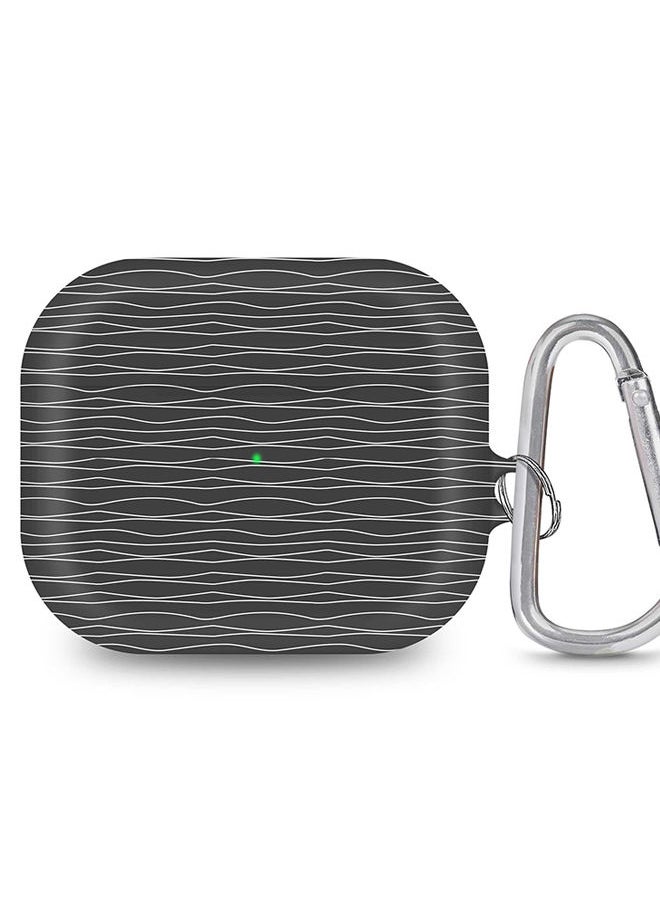 Stylizedd - StylePods Case for Airpods 3rd Gen Case With Anti-Lost Keychain - Squiggly Lines - Image 1
