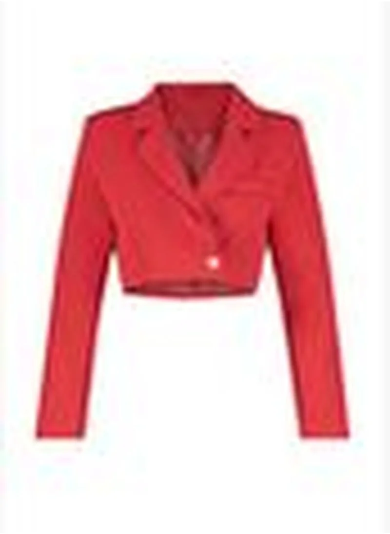 trendyol Red Woven Blazer Jacket TWOAW22CE0086