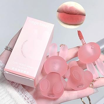 LuckNest 6 Colors Velvet Matte Liquid Lipstick set Cute Rabbit Lip Glaze 2 in 1 Key Chain Lip Gloss Lip Stain Waterproof NonStick Cup Long Lasting Lip Clay Cute Lip Makeup for Girls - Image 5