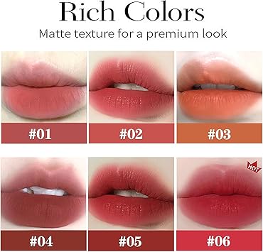 LuckNest 6 Colors Velvet Matte Liquid Lipstick set Cute Rabbit Lip Glaze 2 in 1 Key Chain Lip Gloss Lip Stain Waterproof NonStick Cup Long Lasting Lip Clay Cute Lip Makeup for Girls - Image 2