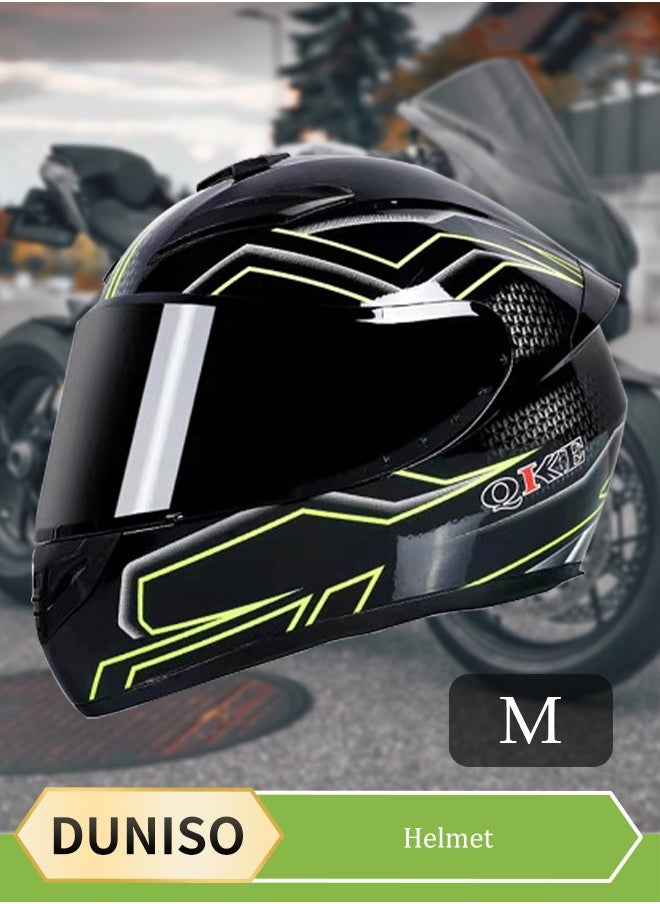 DUNISO Full face motorcycle helmet, lightweight crash resistant motorcycle helmet, all season cool riding helmet，cycling helmet with black lenses, breathable lining, suitable for both men and women，suitable for riding recreational activities（M）  - Image 1