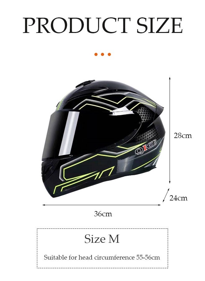 DUNISO Full face motorcycle helmet, lightweight crash resistant motorcycle helmet, all season cool riding helmet，cycling helmet with black lenses, breathable lining, suitable for both men and women，suitable for riding recreational activities（M）  - Image 2