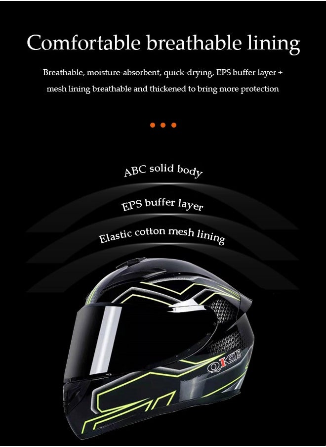 DUNISO Full face motorcycle helmet, lightweight crash resistant motorcycle helmet, all season cool riding helmet，cycling helmet with black lenses, breathable lining, suitable for both men and women，suitable for riding recreational activities（M）  - Image 5