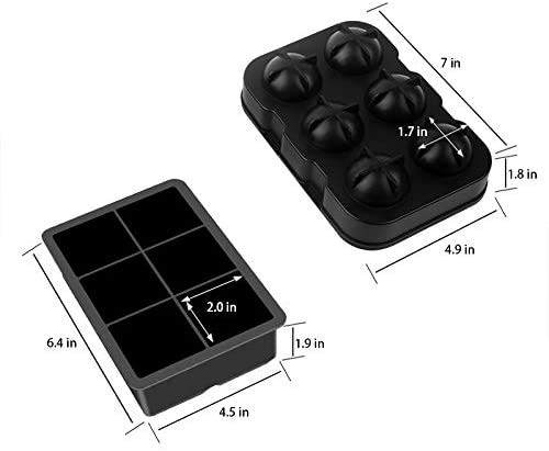 Zomoza Ice Cube Trays Silicone Set of 2,Ice Ball Maker with Lid and Large Square Ice Cube Molds for Whiskey, Reusable and BPA Free (Ice Cube Trays Silicone Set of 2) - Image 2