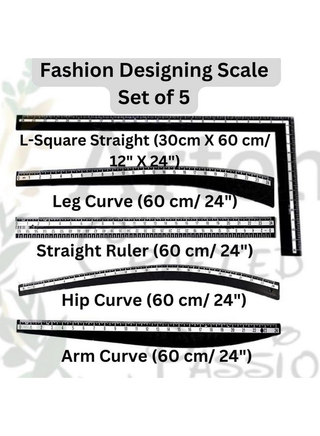 Artonezt طقم أدوات تصميم الأزياء Artonezt للخياطة والتفصيل باللون الأسود، طقم مسطرة لصنع الأنماط، مسطرة خياطة، مجموعة أدوات قياس الخياطة مكونة من 15 قطعة - Image 2