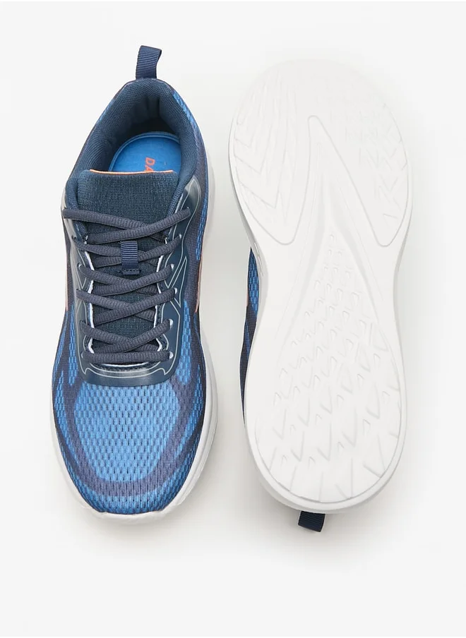 داش Men's Textured Lace-Up Sports Shoes with Cushioning