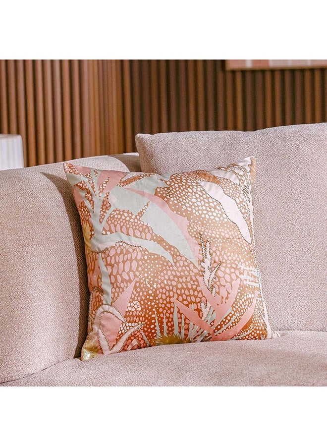 Danube Home Gleam Floral Velvet Cushion Cover - Multicolor - 45x45 cm | Velvet Couch Pillow Cover For Living Room, Bed Room 811500137760 - Image 1