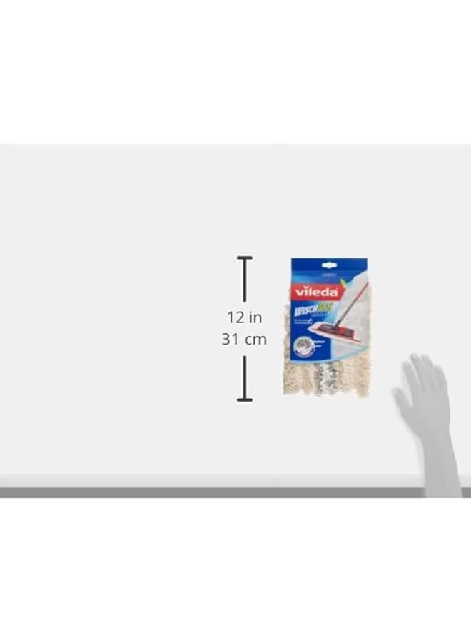 Vileda Active Max MicroFibre Classic Flat Floor Mop Refill, Washable, White White - Image 5