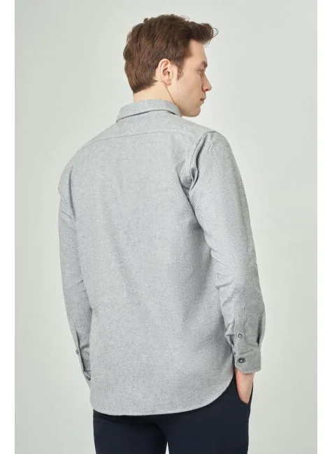 Bisse Men's Regular Fit Long Sleeve Lumberjack Shirt GRAY GM22K222079_K55