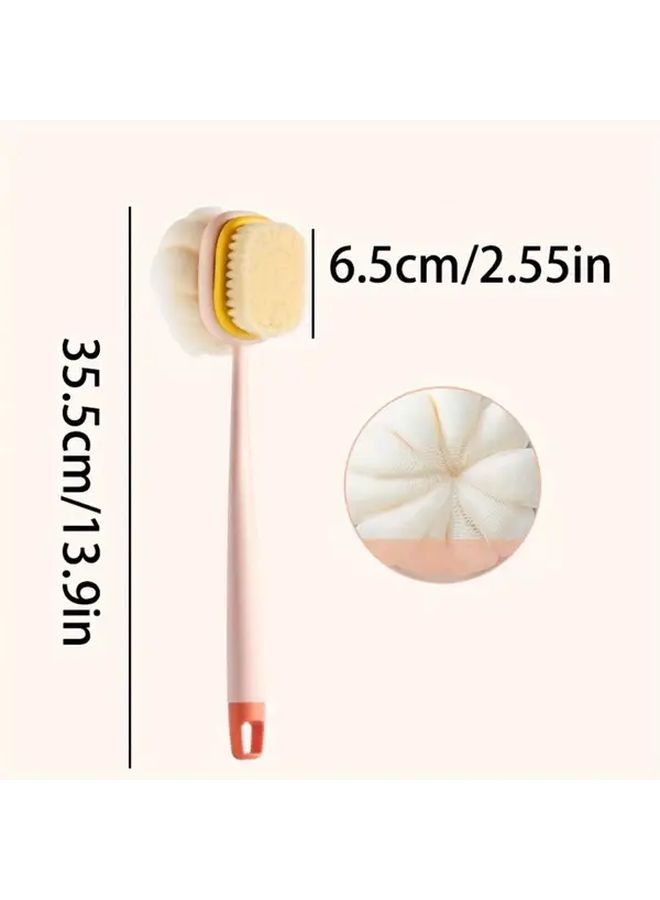 Green Long Handle Dual Sided Shower Brush Back Scrubber Massager Non Slip Grip - Image 3