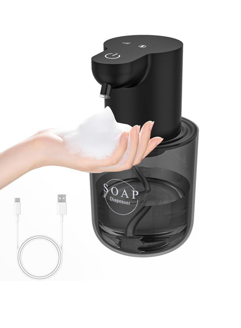 Automatic Touchless Soap Dispenser, Wall Mount Adjustable Foam Hand Soap Dispenser, Durable USB Rechargeable Shampoo Dispenser For Home Kitchen Bathroom, (1pc, Black)  - Image 1