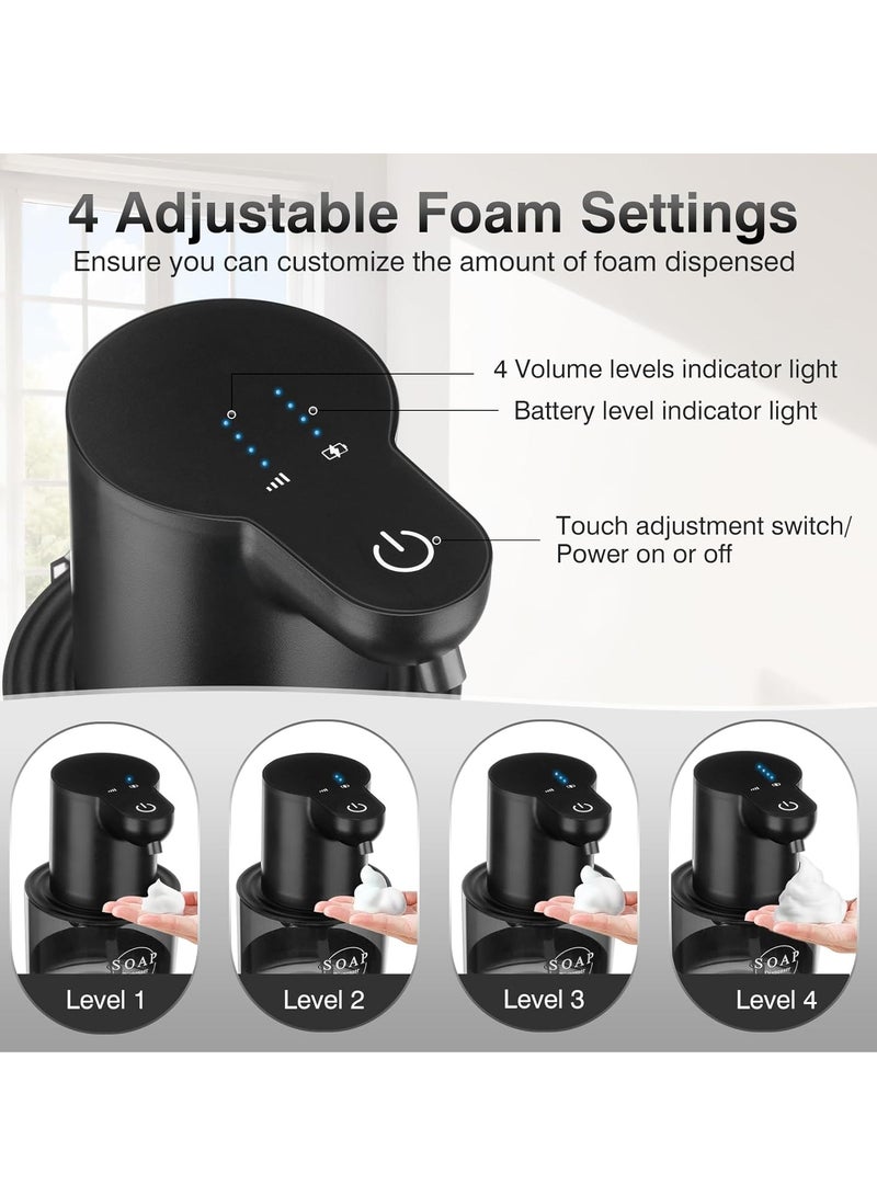 Automatic Touchless Soap Dispenser, Wall Mount Adjustable Foam Hand Soap Dispenser, Durable USB Rechargeable Shampoo Dispenser For Home Kitchen Bathroom, (1pc, Black)  - Image 2
