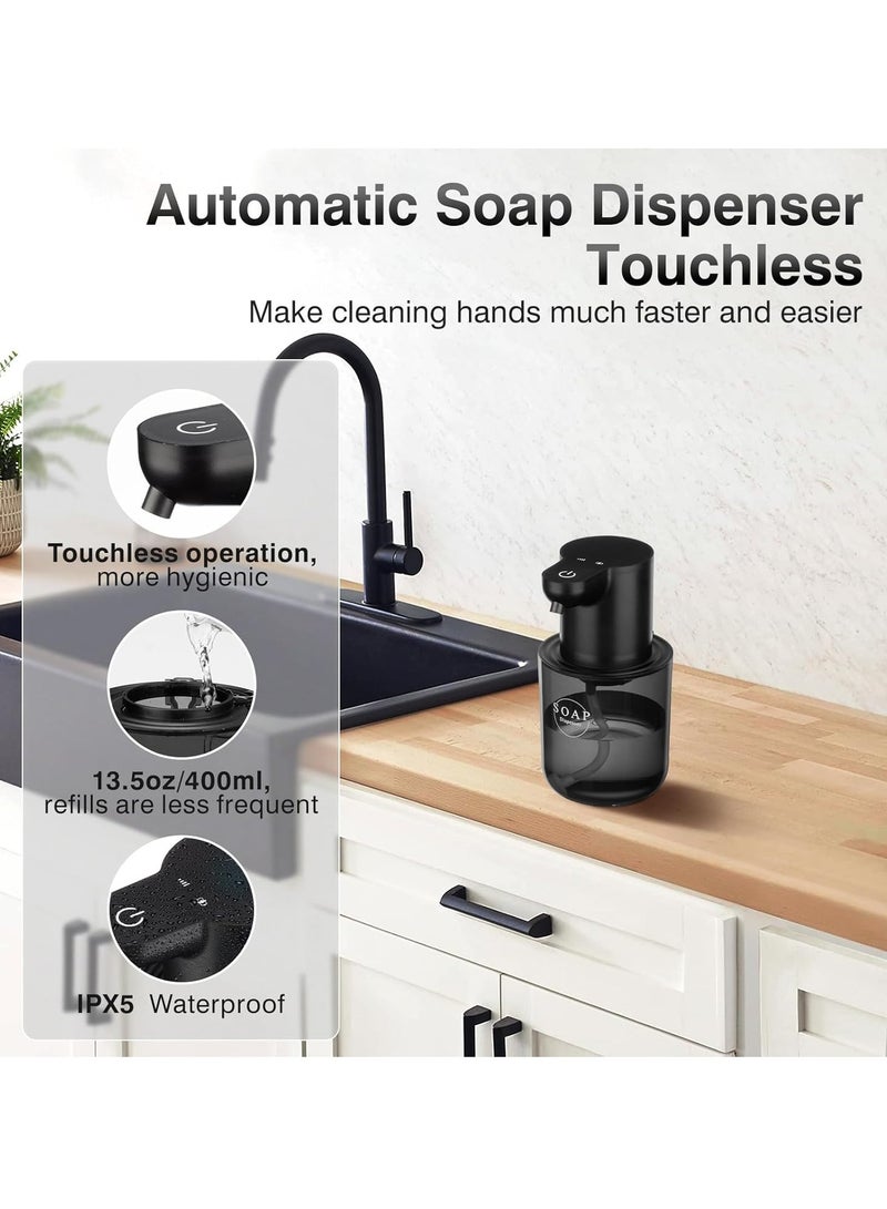 Automatic Touchless Soap Dispenser, Wall Mount Adjustable Foam Hand Soap Dispenser, Durable USB Rechargeable Shampoo Dispenser For Home Kitchen Bathroom, (1pc, Black)  - Image 3