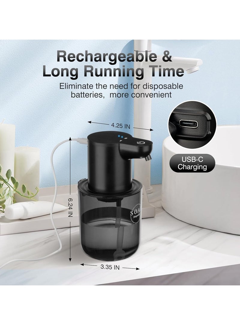 Automatic Touchless Soap Dispenser, Wall Mount Adjustable Foam Hand Soap Dispenser, Durable USB Rechargeable Shampoo Dispenser For Home Kitchen Bathroom, (1pc, Black)  - Image 4