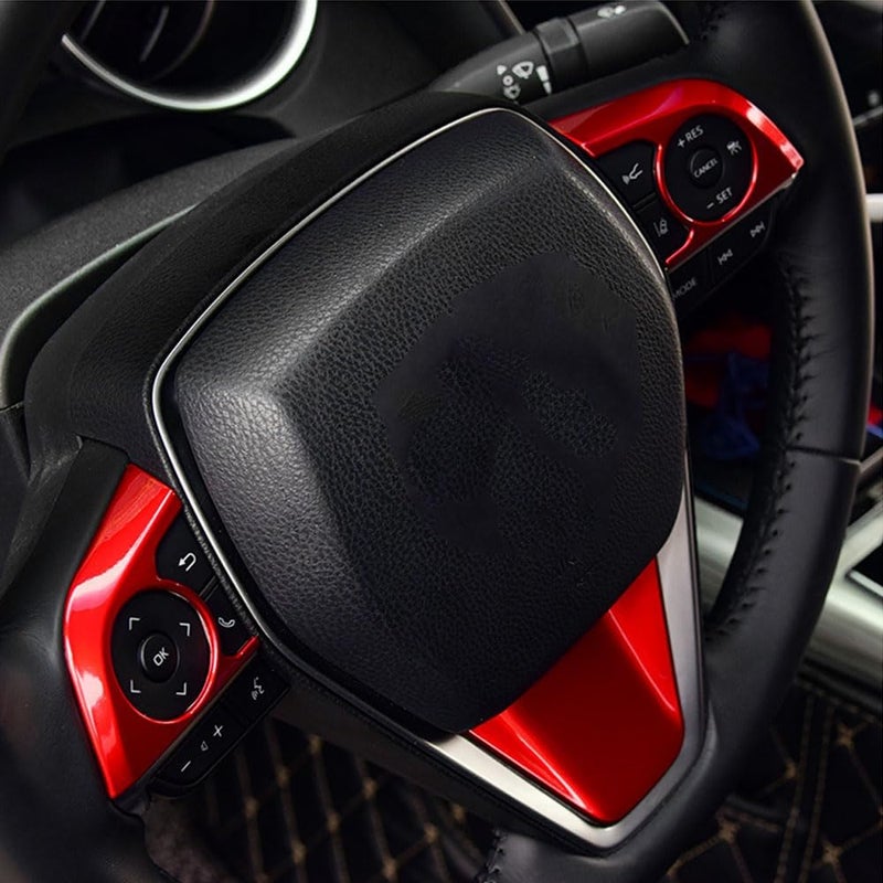 XITER 3PCS Red Steering Wheel Cover Trims for Toyota Camry - Image 3